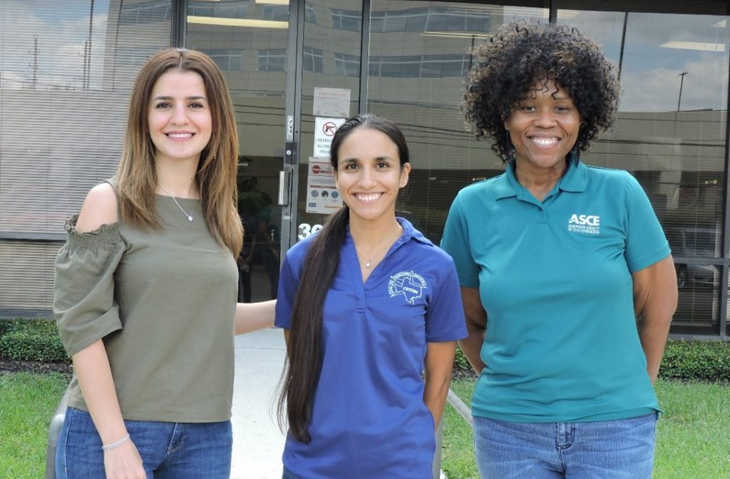Mahsa, Sarah, and Julia (center) ready to lead ASCE Houston into 2020-2021!