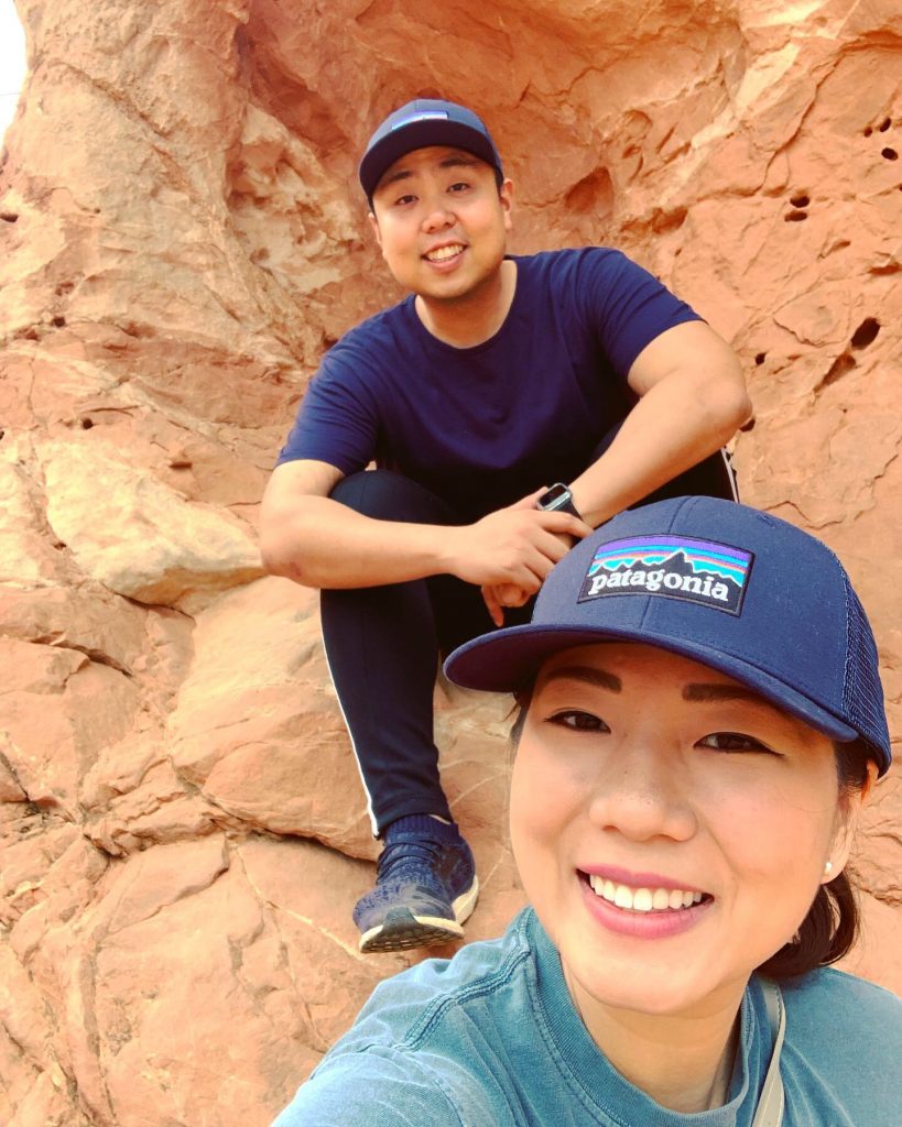 Yan and girlfriend (Marie) hiking the Garden of the Gods